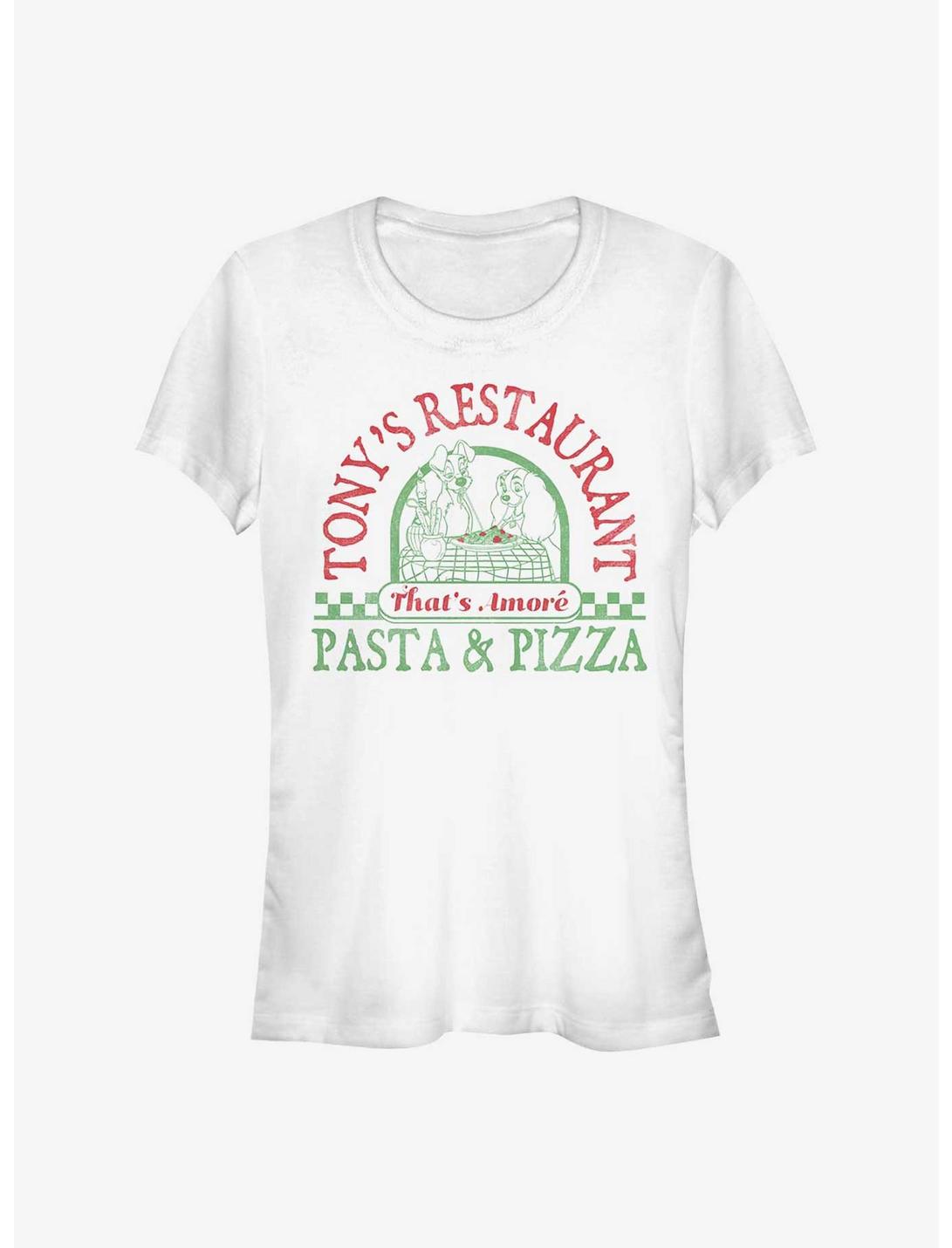 Disney Lady And The Tramp Tony's Restaurant Pasta & Pizza Girls T-Shirt, WHITE, hi-res