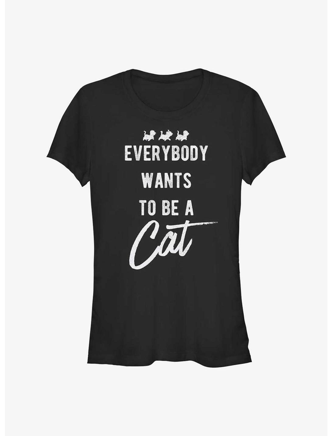 Disney The Aristocats Everbody Wants To Be A Cat Girls T-Shirt, BLACK, hi-res