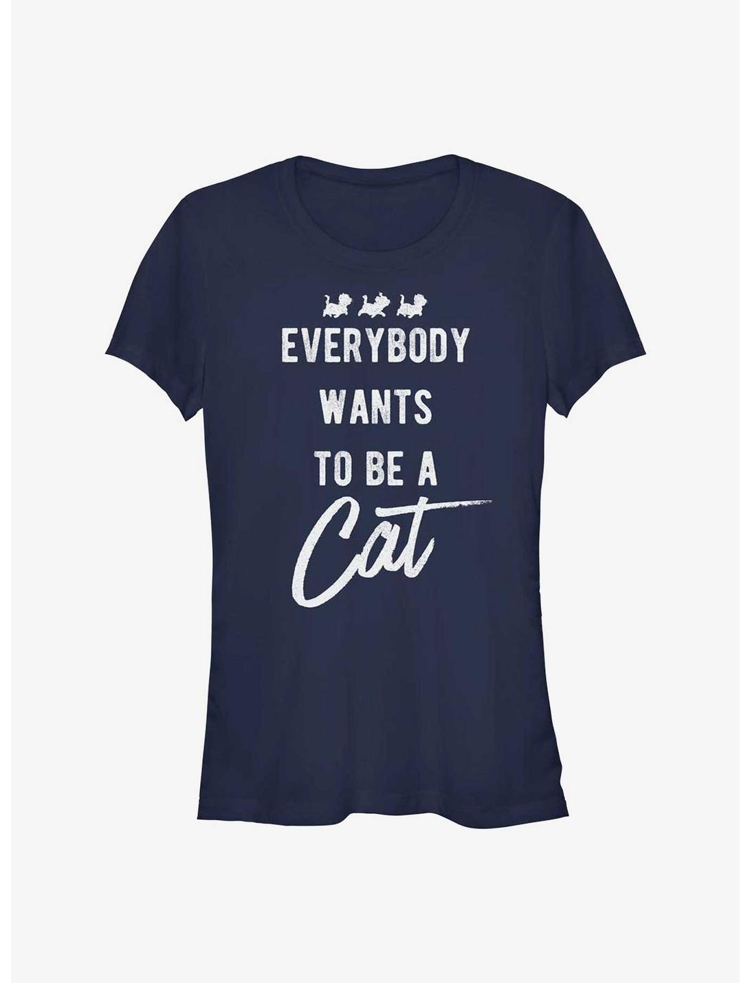 Disney The Aristocats Everbody Wants To Be A Cat Girls T-Shirt, NAVY, hi-res
