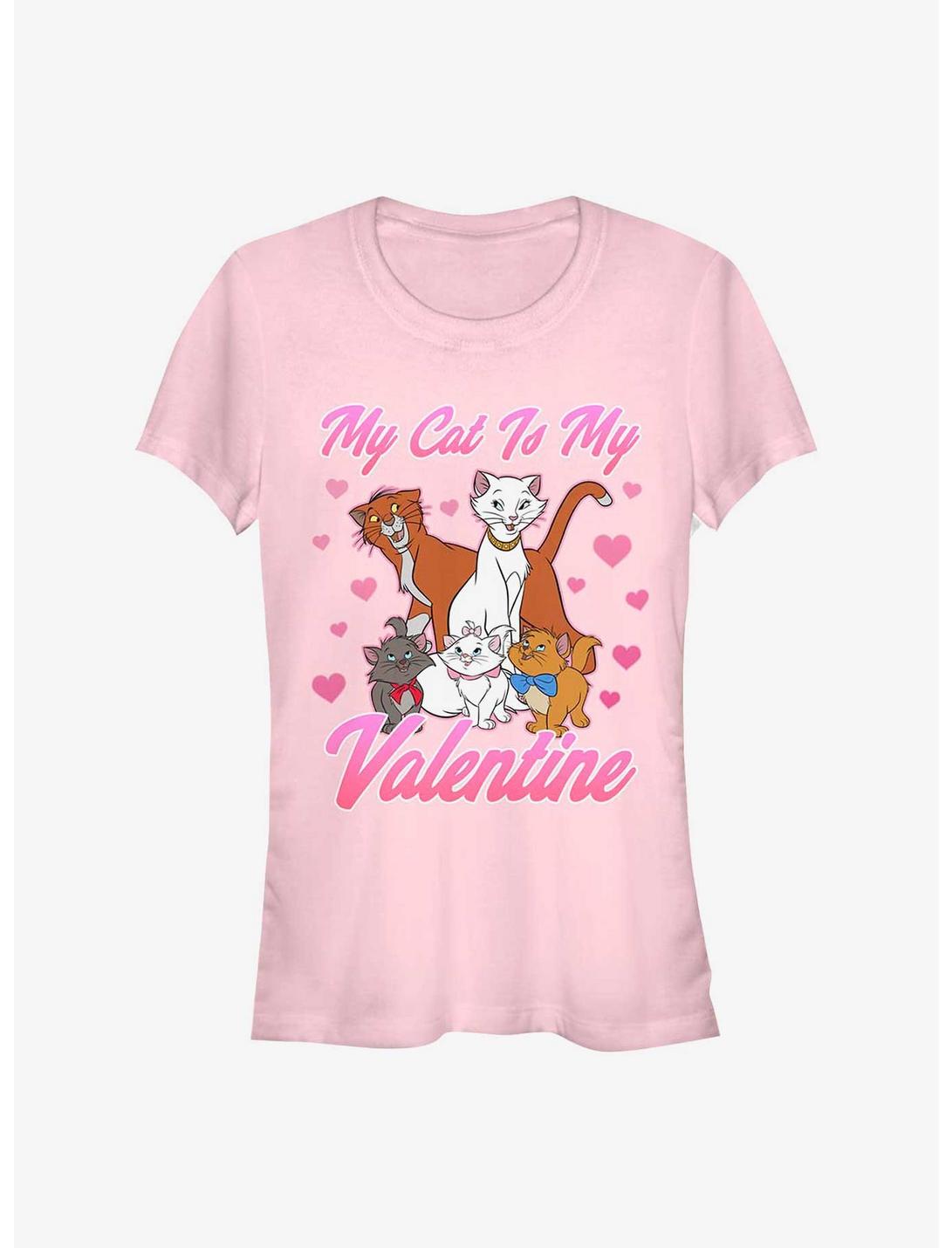 Disney The Aristocats My Cat Is My Valentine Girls T-Shirt, LIGHT PINK, hi-res