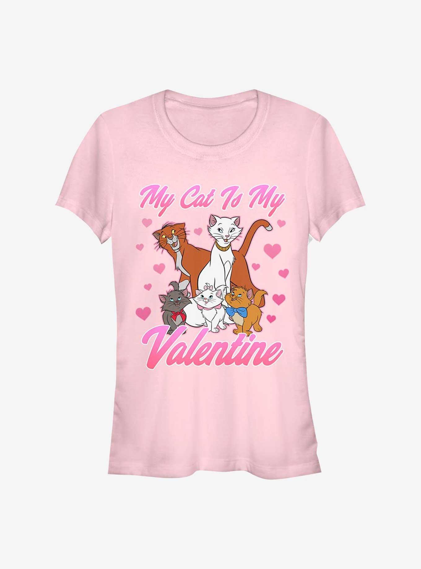 Disney The Aristocats My Cat Is My Valentine Girls T-Shirt, LIGHT PINK, hi-res