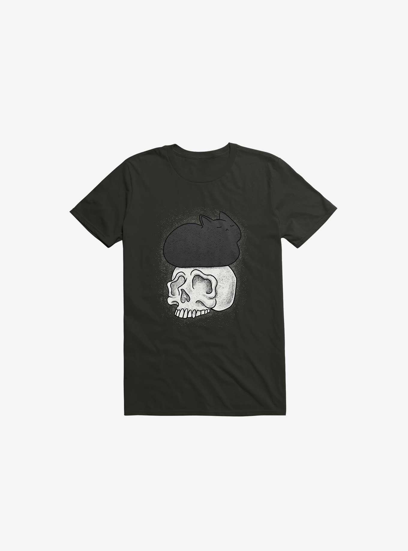 Cat Skull Black T-Shirt, , hi-res