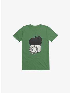 Cat Skull Kelly Green T-Shirt, , hi-res