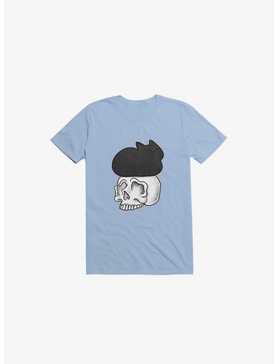 Cat Skull Light Blue T-Shirt, , hi-res