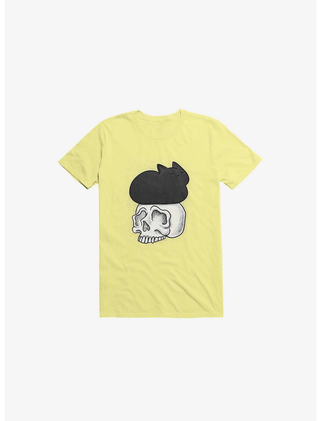 Cat Skull Corn Silk Yellow T-Shirt, CORN SILK, hi-res
