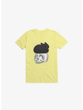 Cat Skull Corn Silk Yellow T-Shirt, , hi-res