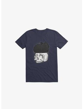 Cat Skull Navy Blue T-Shirt, , hi-res