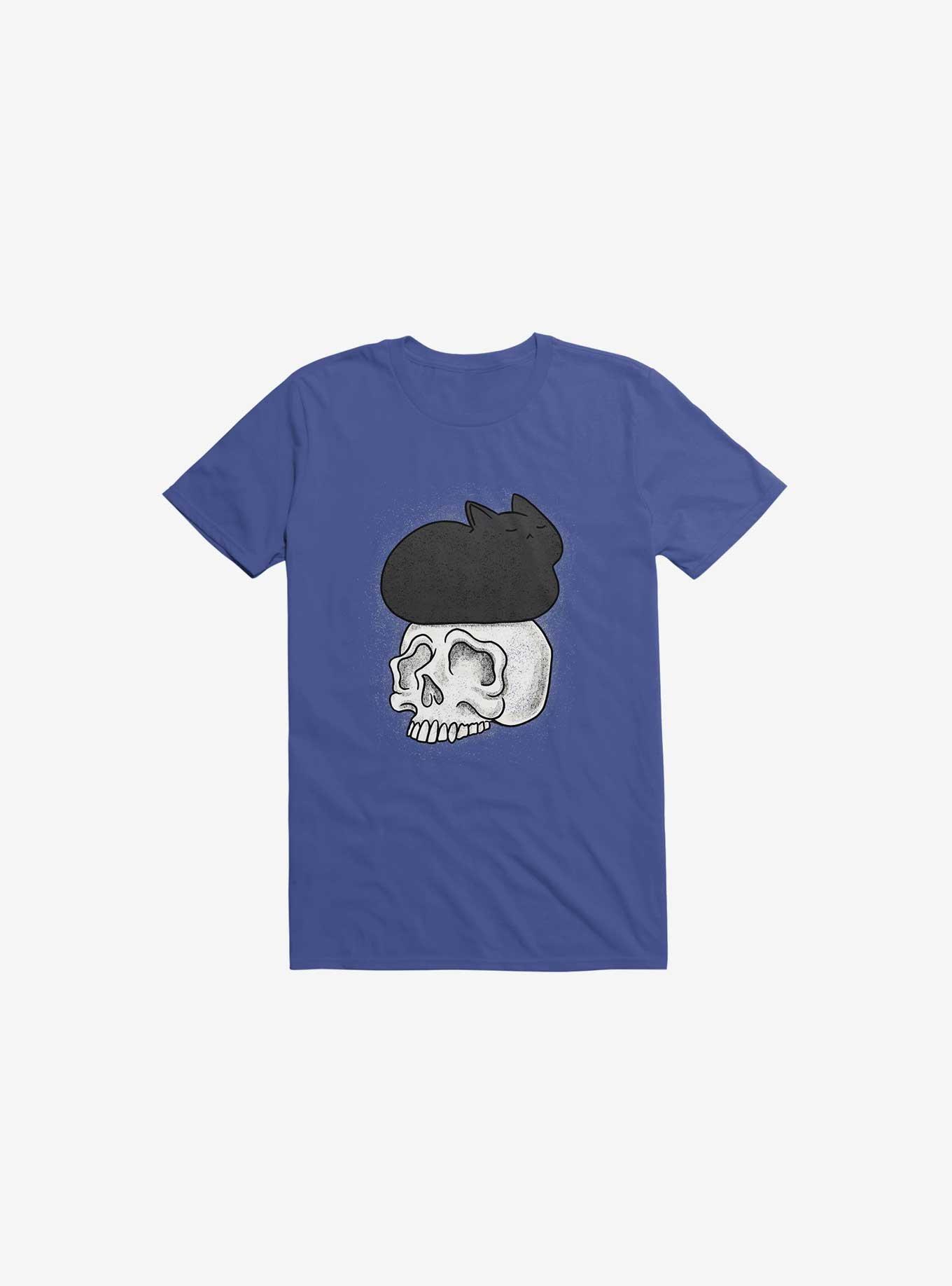 Cat Skull Royal Blue T-Shirt, ROYAL, hi-res