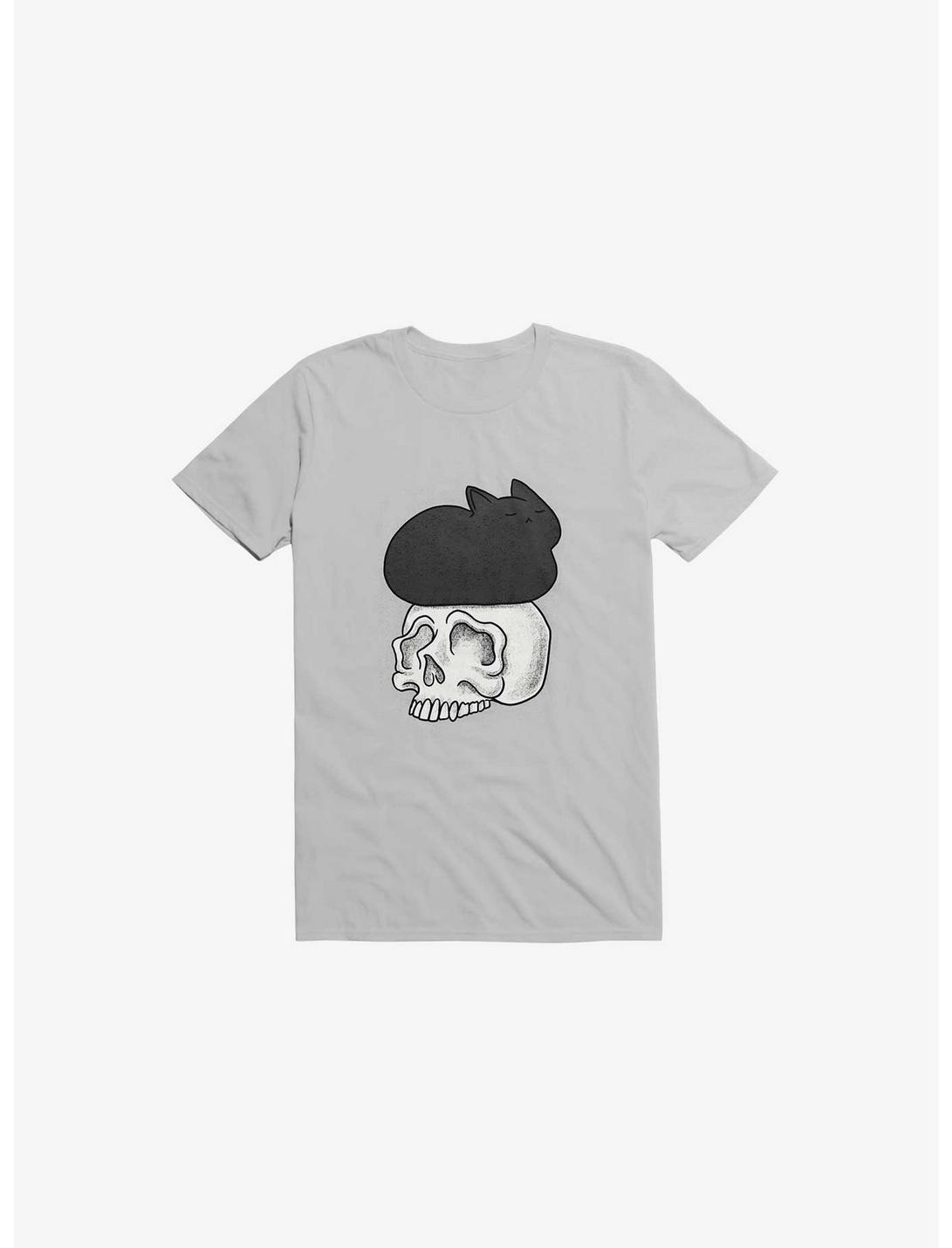 Cat Skull Ice Grey T-Shirt, ICE GREY, hi-res