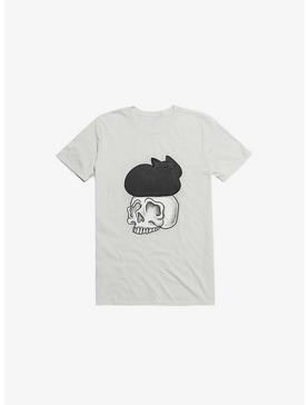 Cat Skull White T-Shirt, , hi-res
