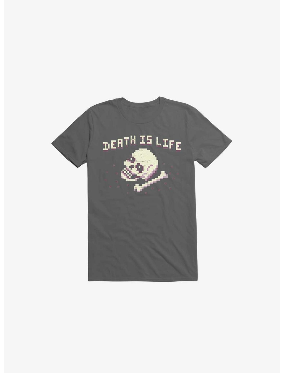 Death Is Life Skull Asphalt Grey T-Shirt, ASPHALT, hi-res