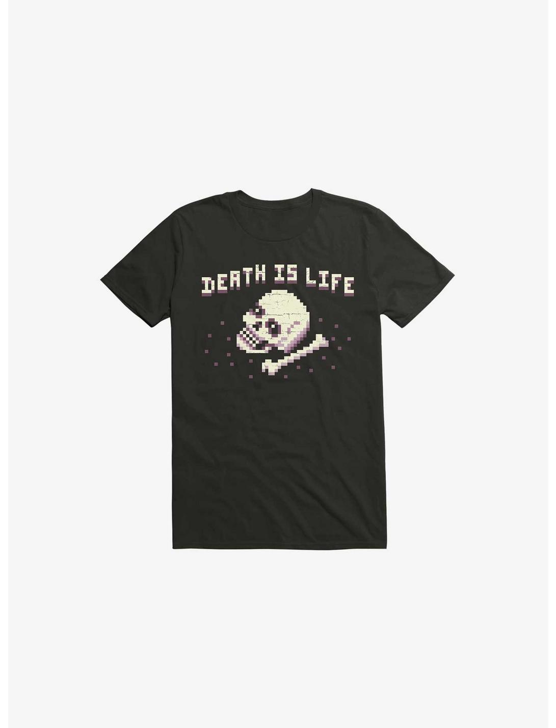 Death Is Life Skull Black T-Shirt, BLACK, hi-res