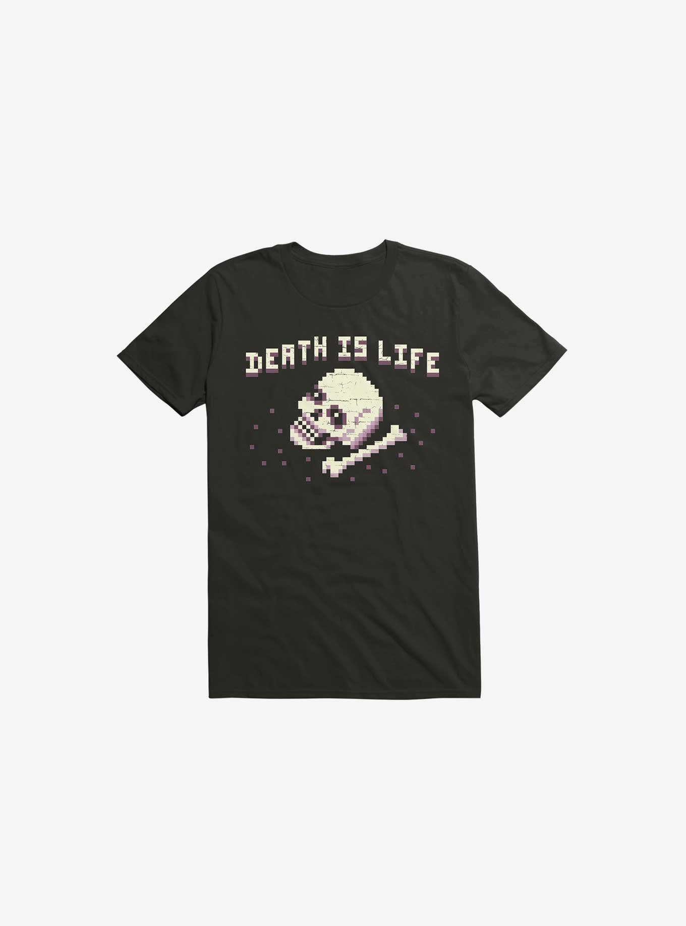 Death Is Life Skull Black T-Shirt, BLACK, hi-res