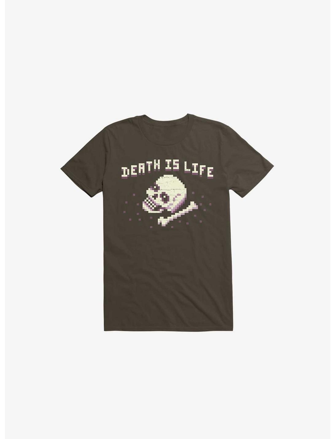 Death Is Life Skull Brown T-Shirt, BROWN, hi-res