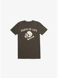 Death Is Life Skull Brown T-Shirt, BROWN, hi-res