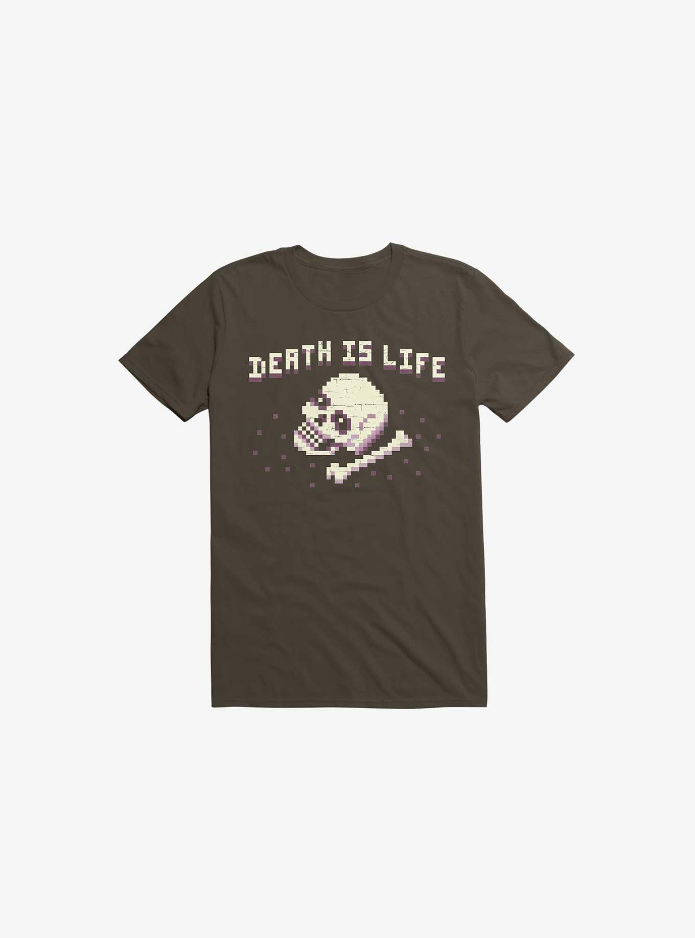 Death Is Life Skull Brown T-Shirt, BROWN, hi-res