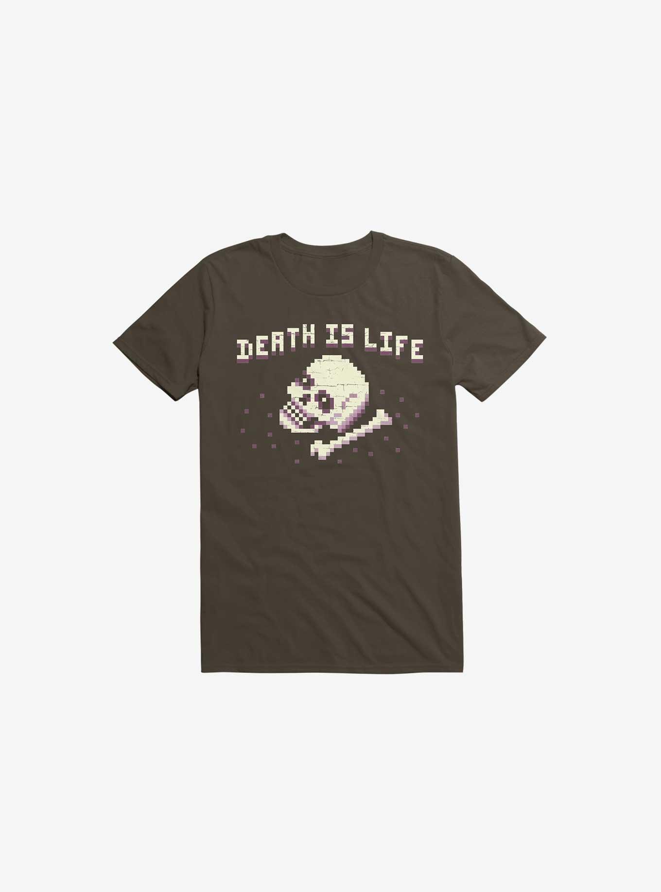 Death Is Life Skull Brown T-Shirt, , hi-res