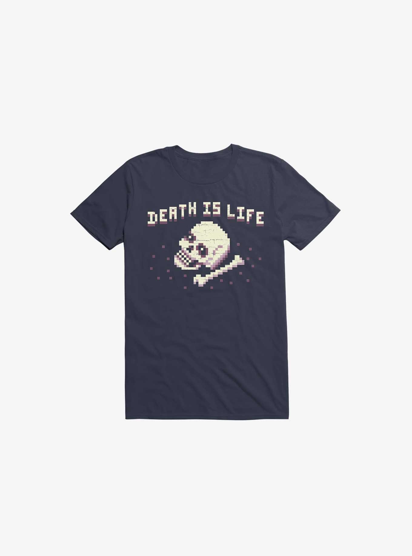 Death Is Life Skull Navy Blue T-Shirt, , hi-res