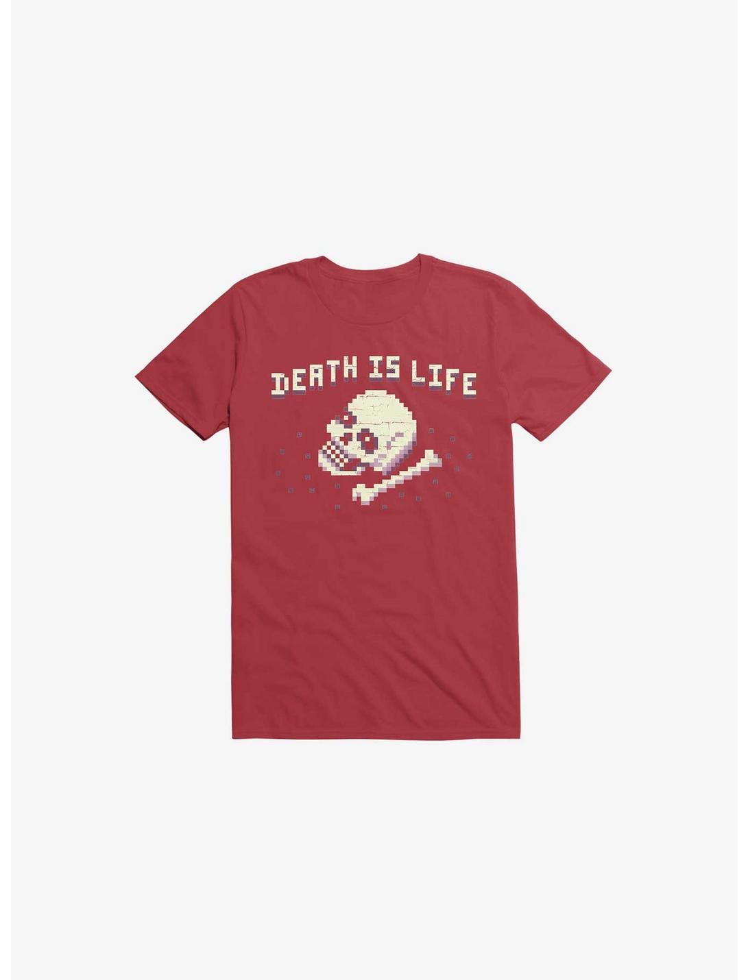 Death Is Life Skull Red T-Shirt, RED, hi-res