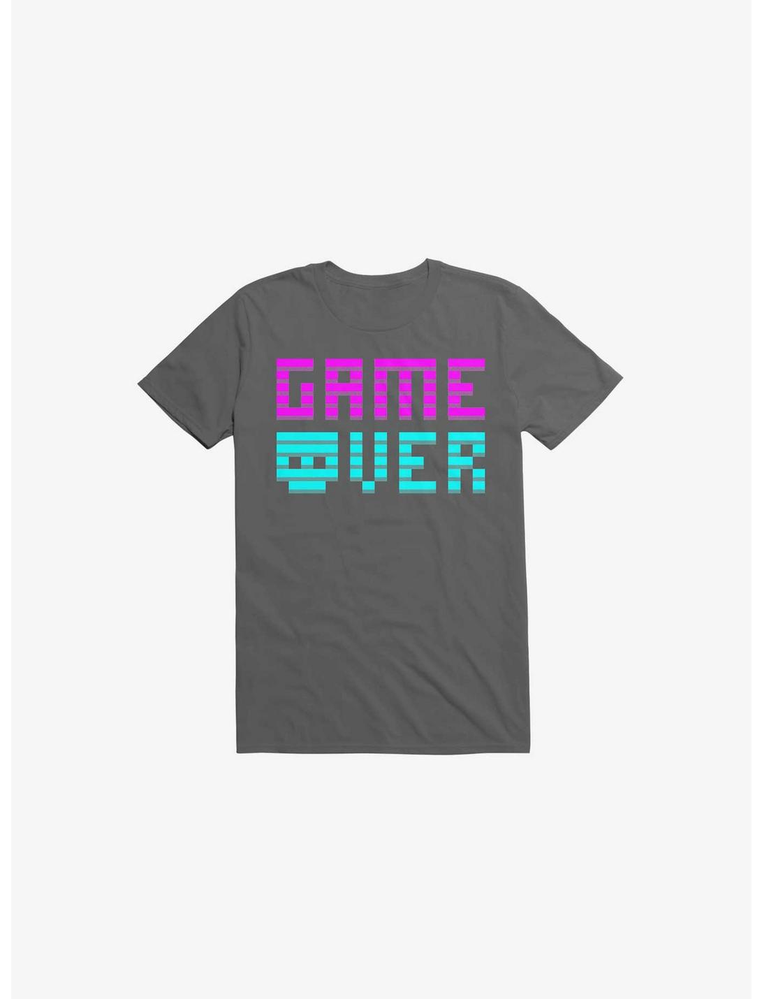 Game Over Skull Asphalt Grey T-Shirt, ASPHALT, hi-res