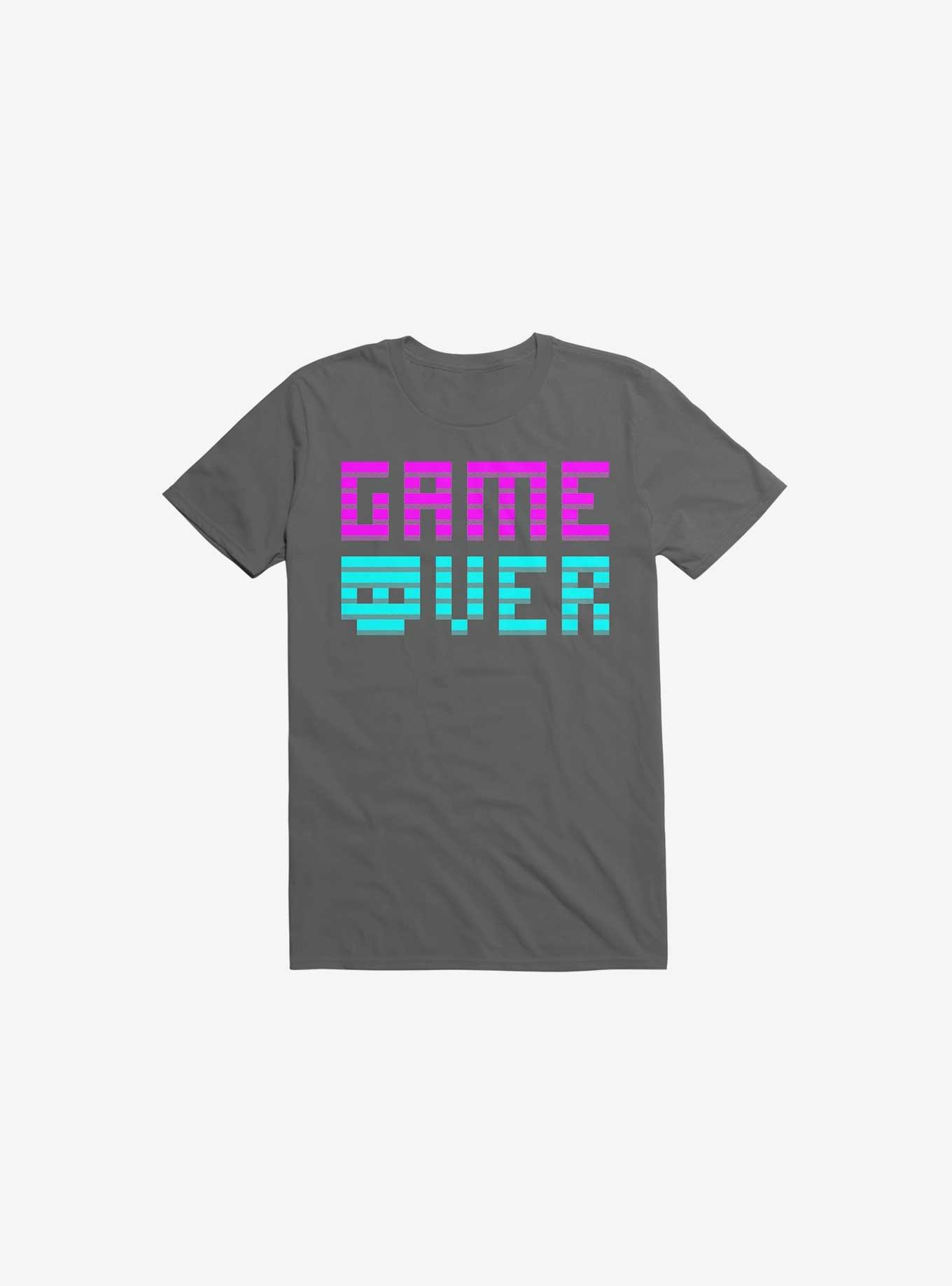 Game Over Skull Asphalt Grey T-Shirt, , hi-res