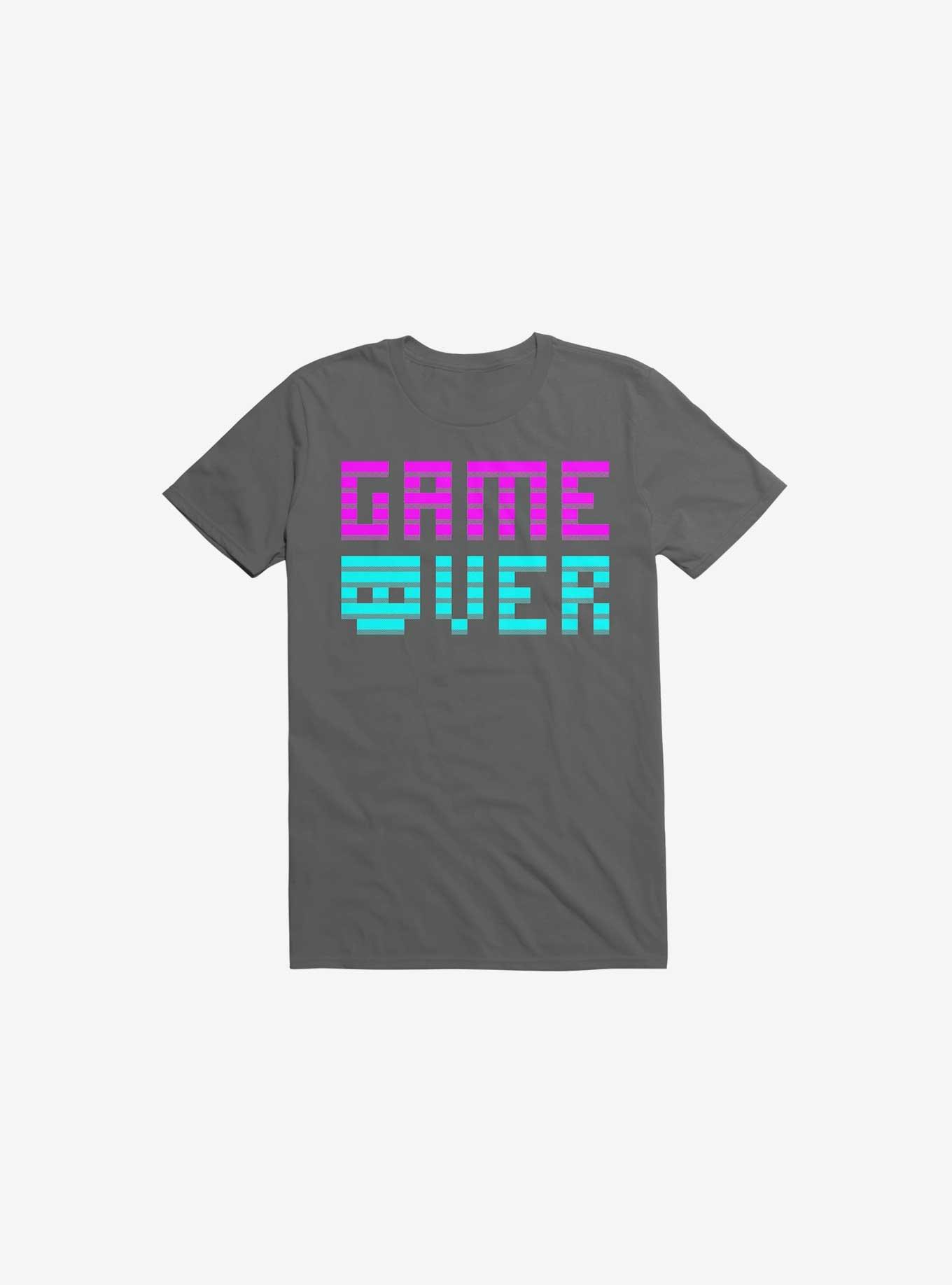 Game Over Skull Asphalt Grey T-Shirt, ASPHALT, hi-res