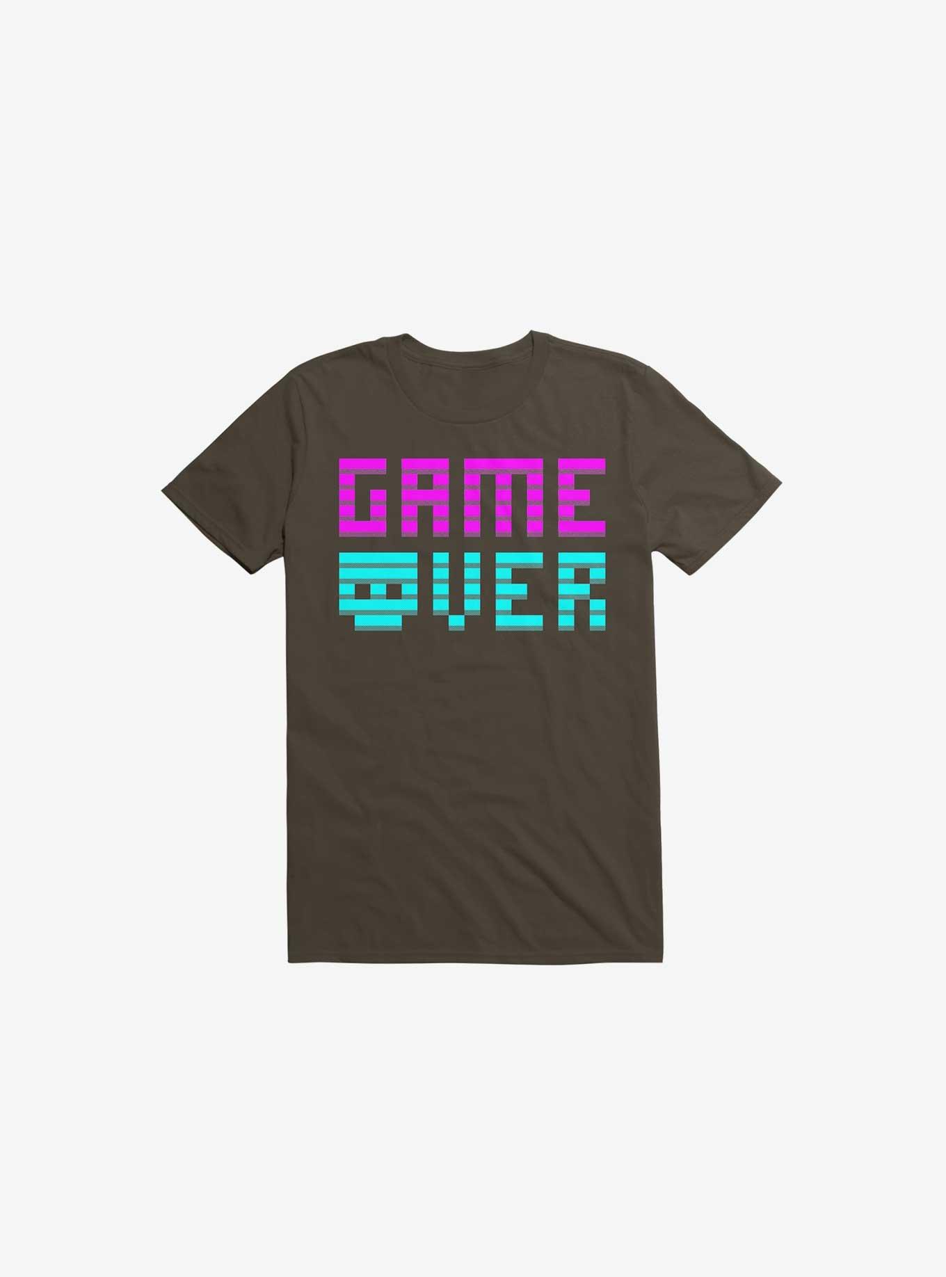 Game Over Skull Brown T-Shirt, BROWN, hi-res