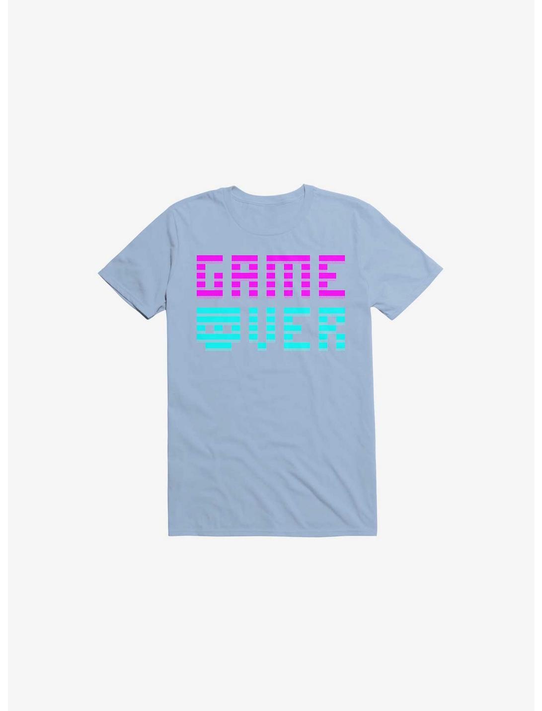 Game Over Skull Light Blue T-Shirt, LIGHT BLUE, hi-res