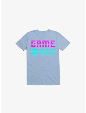 Game Over Skull Light Blue T-Shirt, , hi-res