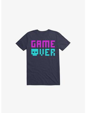 Game Over Skull Navy Blue T-Shirt, , hi-res