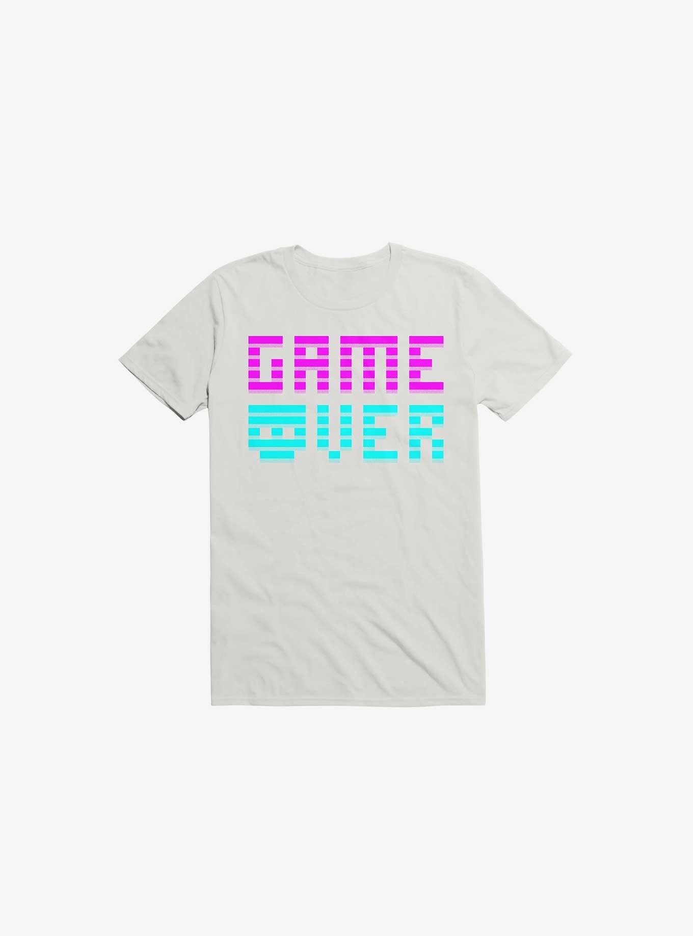 Game Over Skull White T-Shirt, WHITE, hi-res