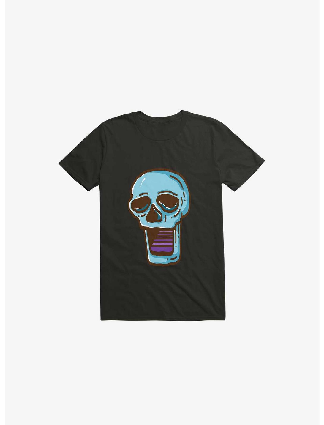 Modern Skull Black T-Shirt, BLACK, hi-res