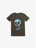 Modern Skull Brown T-Shirt, BROWN, hi-res