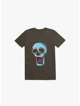 Modern Skull Brown T-Shirt, , hi-res