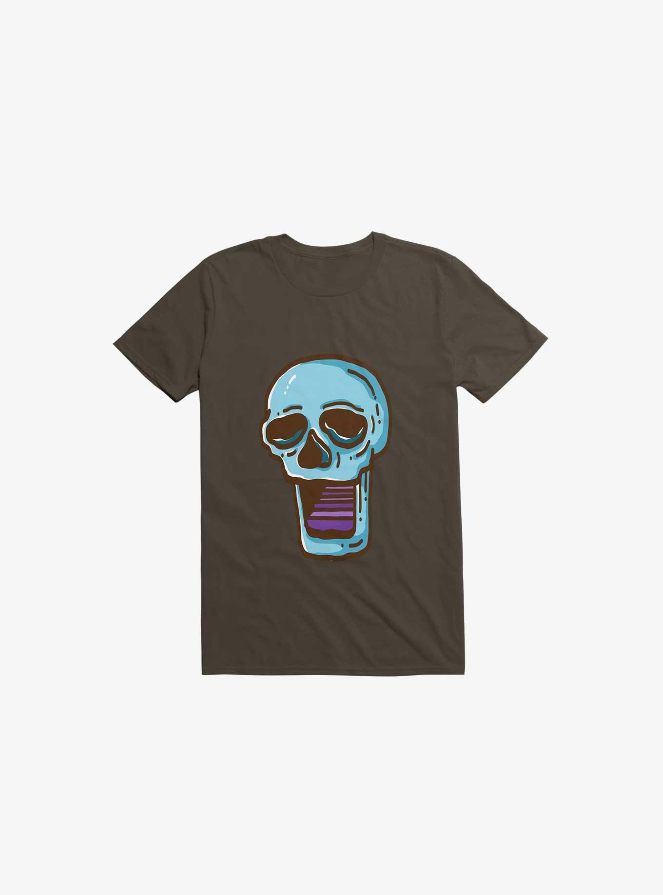 Modern Skull Brown T-Shirt, BROWN, hi-res