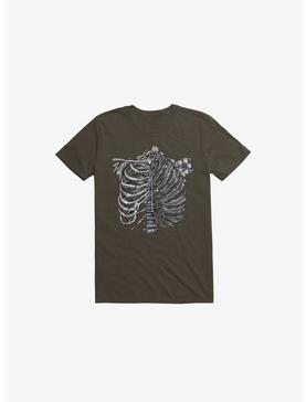 Skeleton Rib Tropical Brown T-Shirt, , hi-res