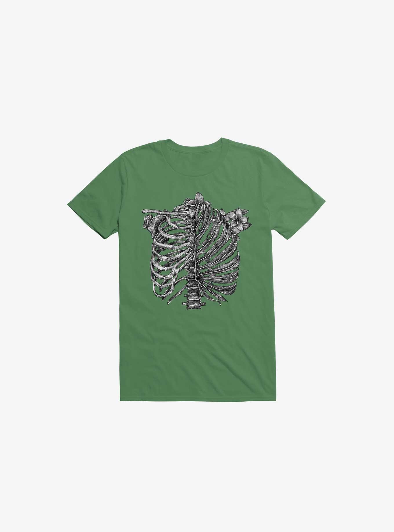 Skeleton Rib Tropical Kelly Green T-Shirt, KELLY GREEN, hi-res