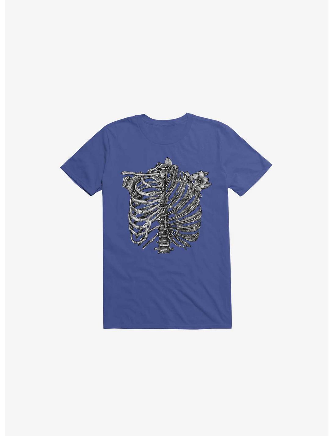 Skeleton Rib Tropical Royal Blue T-Shirt, ROYAL, hi-res