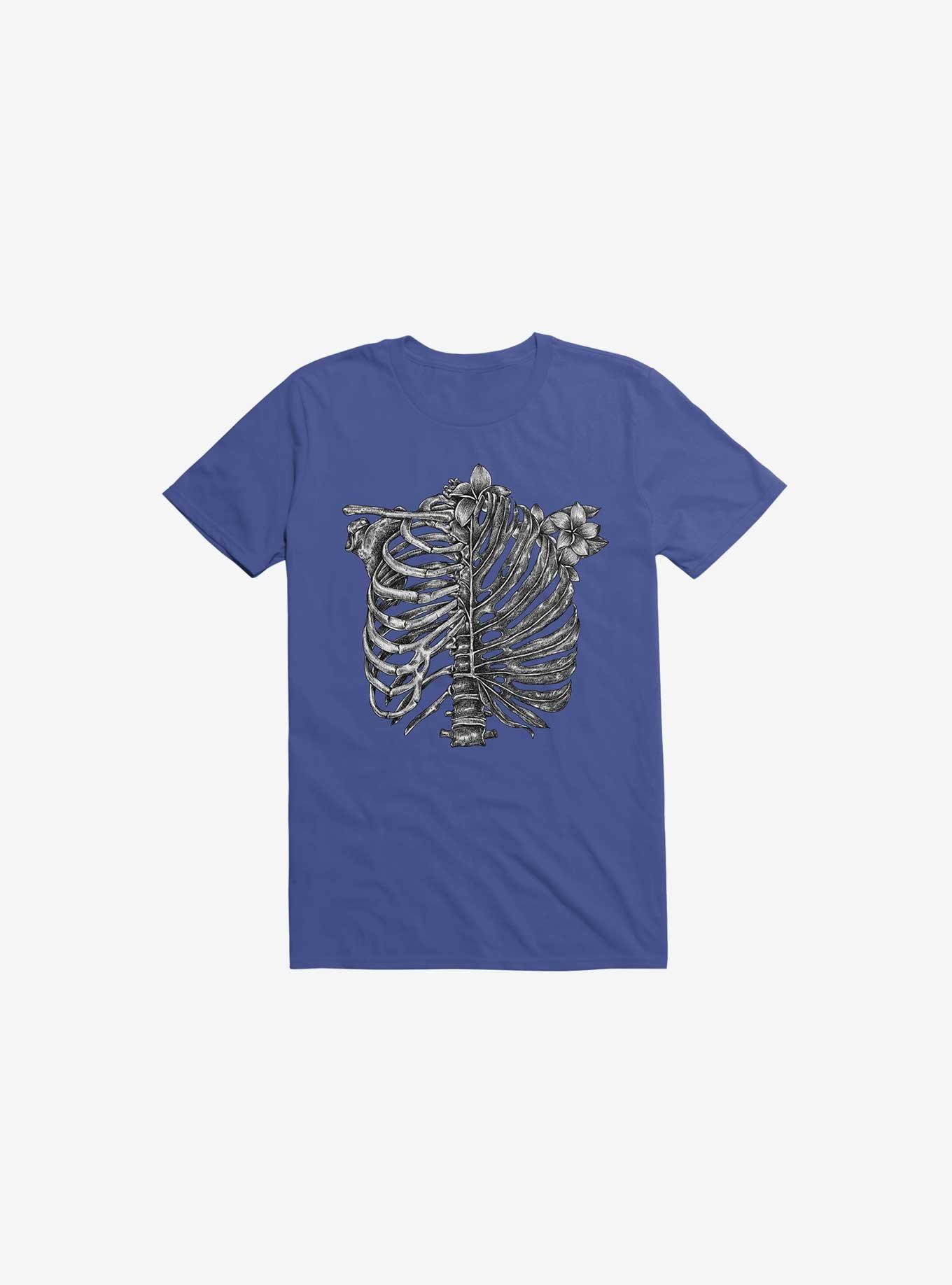 Skeleton Rib Tropical Royal Blue T-Shirt, ROYAL, hi-res