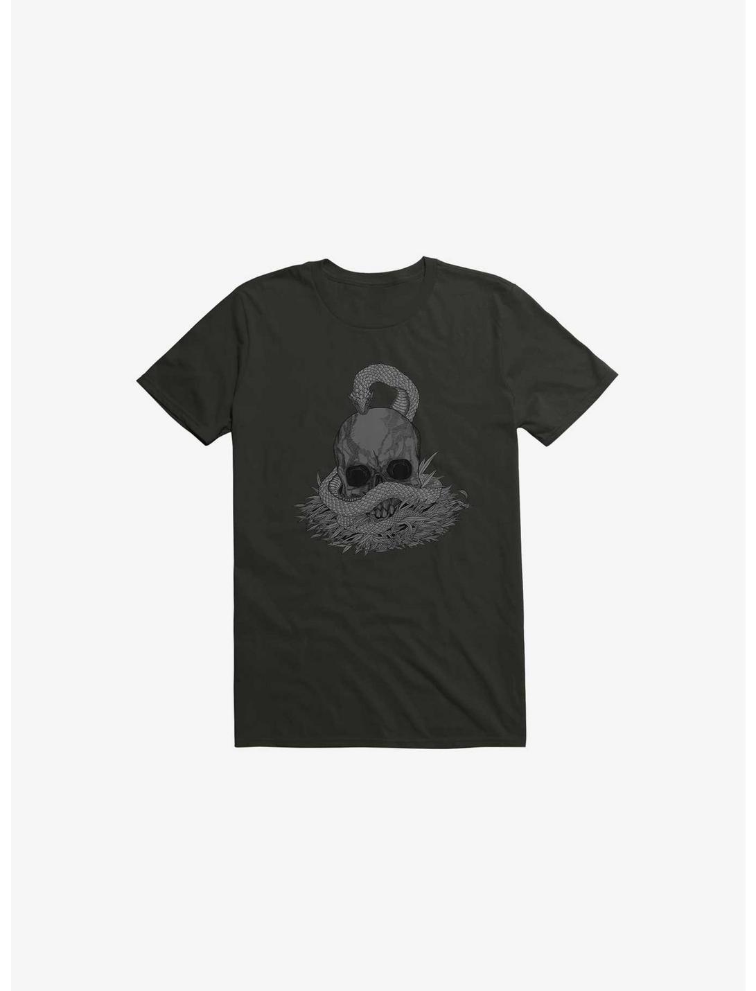 Snake & Skull Black T-Shirt, BLACK, hi-res
