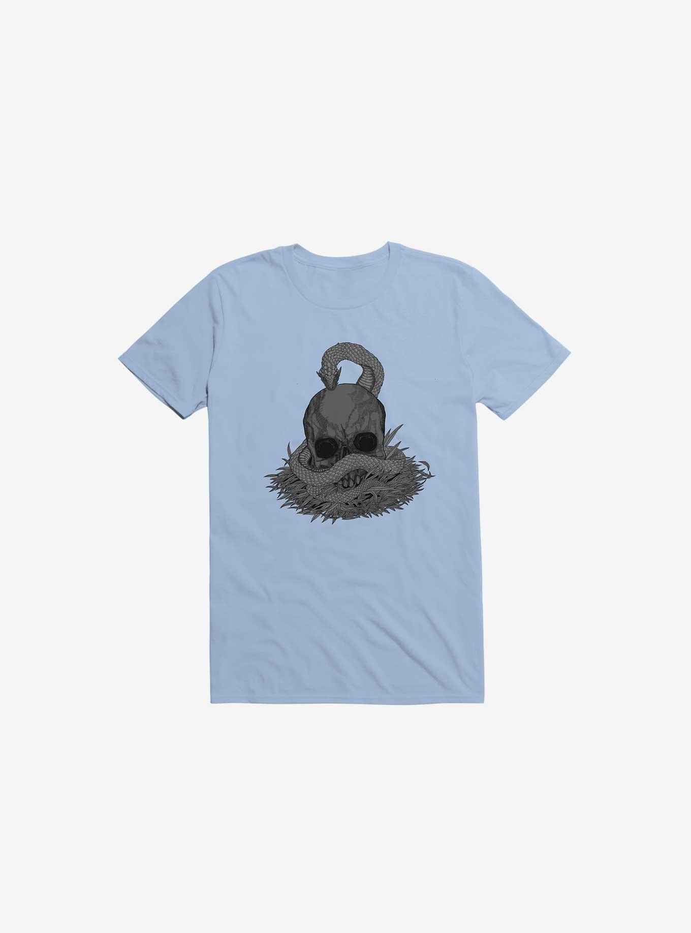 Snake & Skull Light Blue T-Shirt, , hi-res