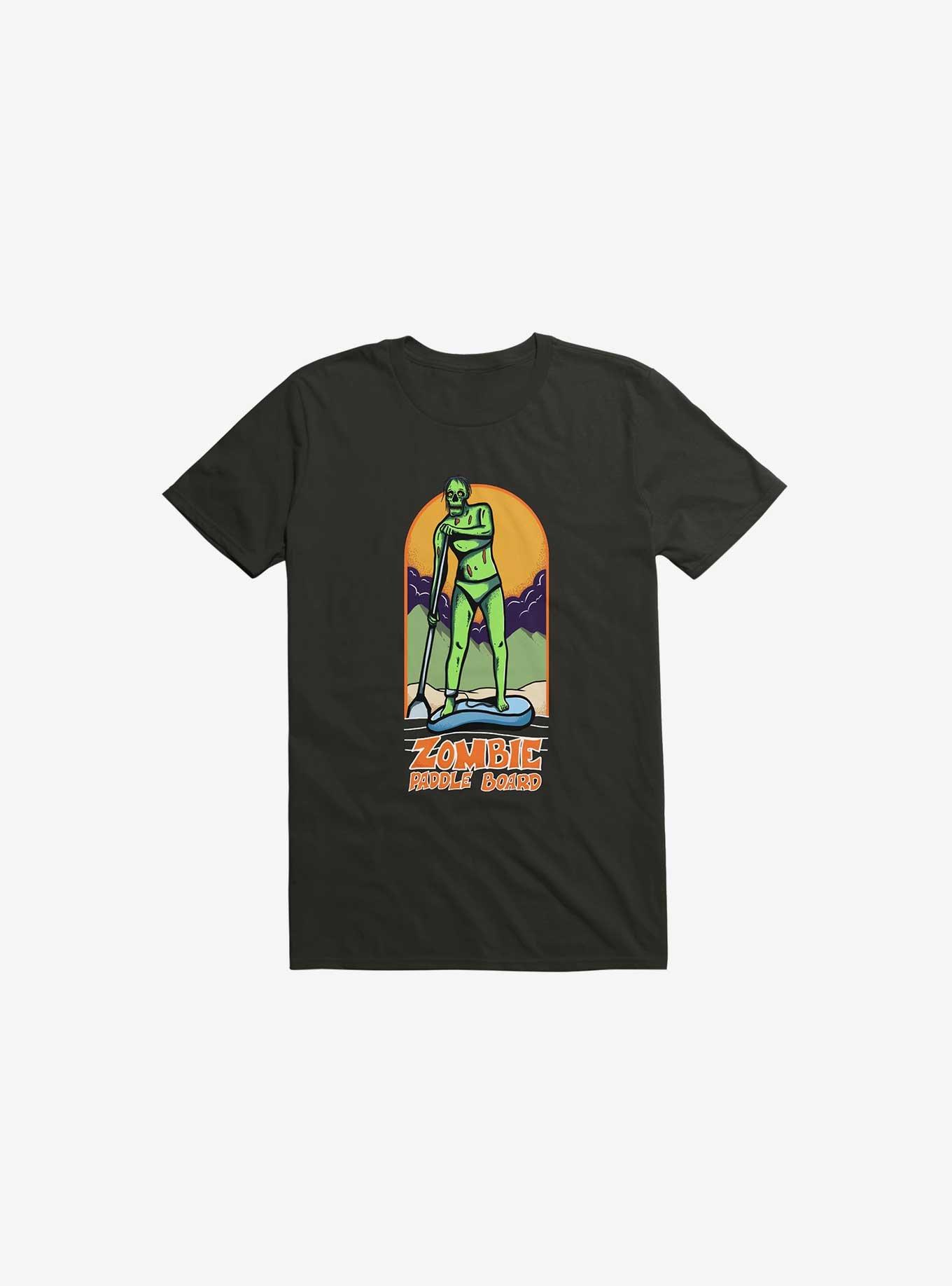 Zombie Paddle Board Black T-Shirt, BLACK, hi-res