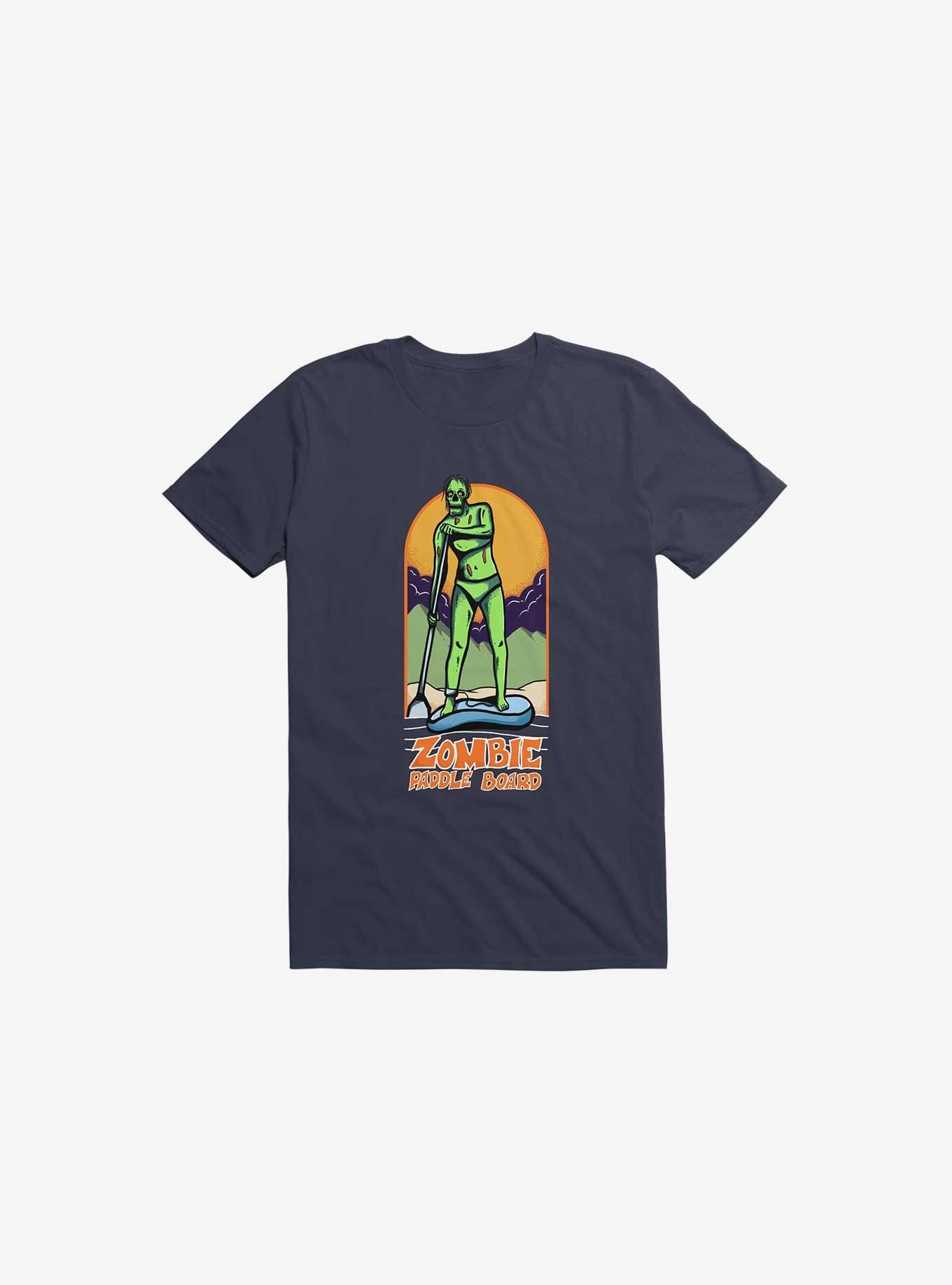 Zombie Paddle Board Navy Blue T-Shirt, NAVY, hi-res