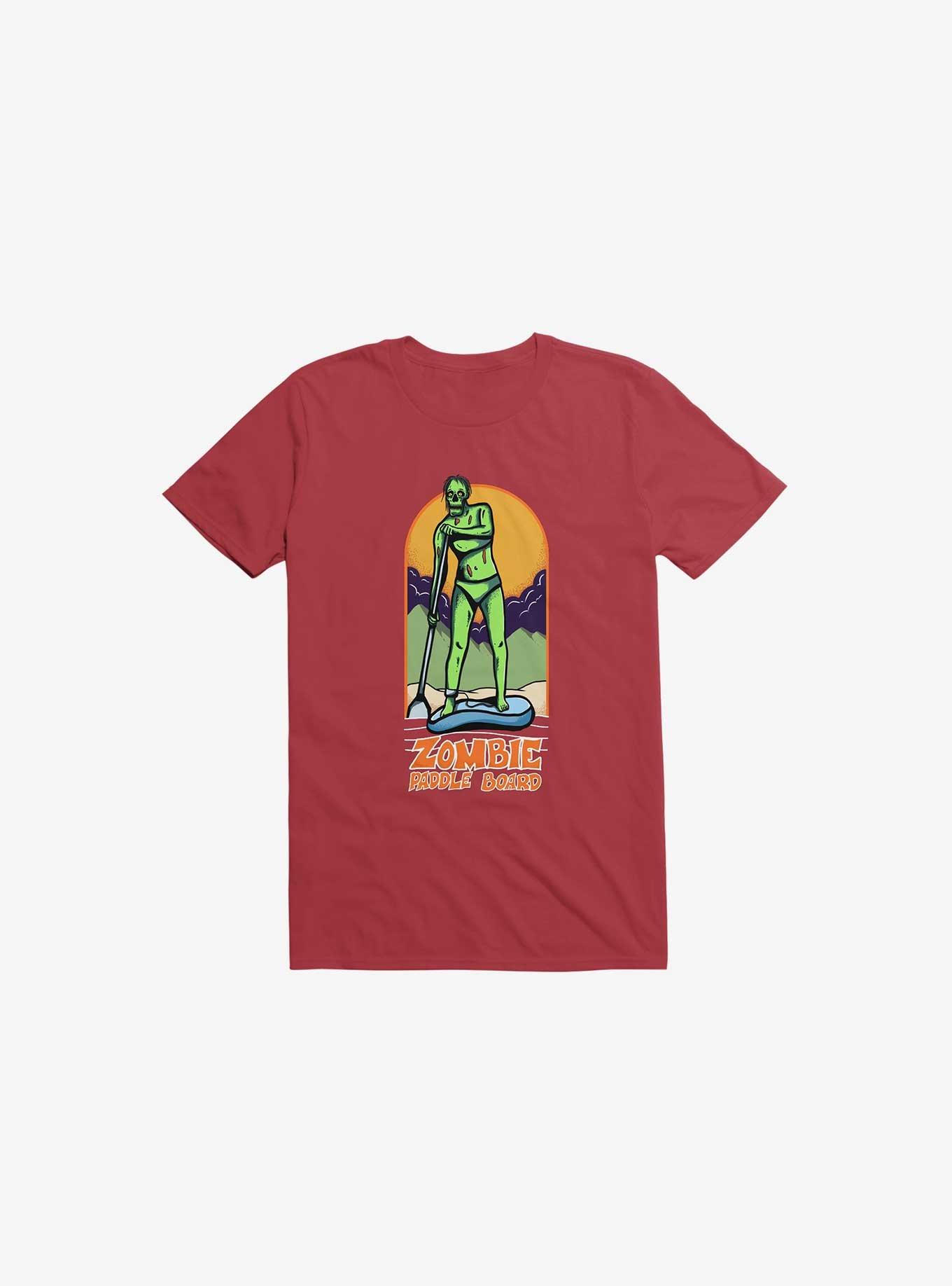 Zombie Paddle Board Red T-Shirt, RED, hi-res