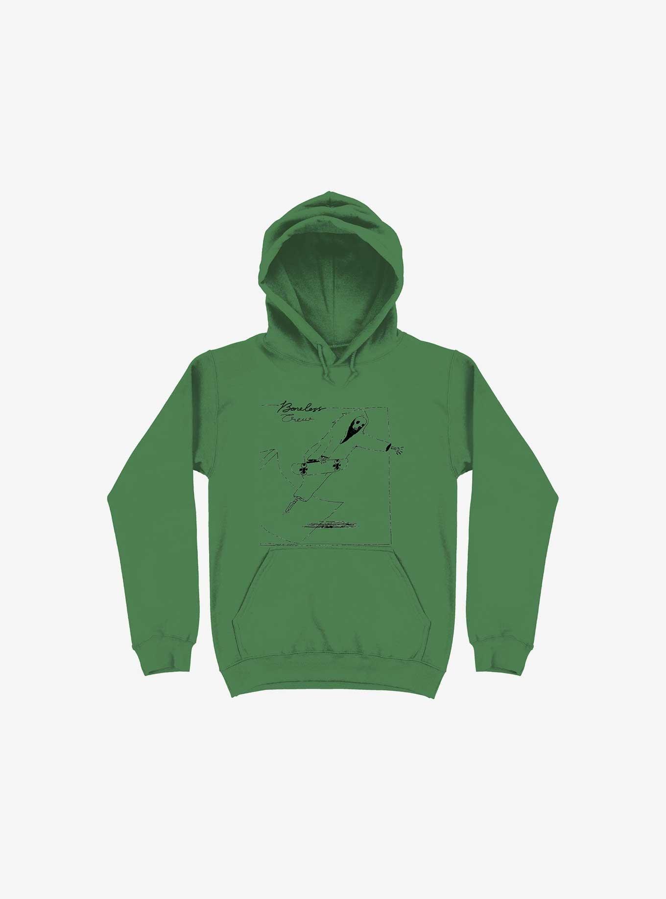 THRDLESS Boneless Crew Skater Skeleton Kelly Green Hoodie