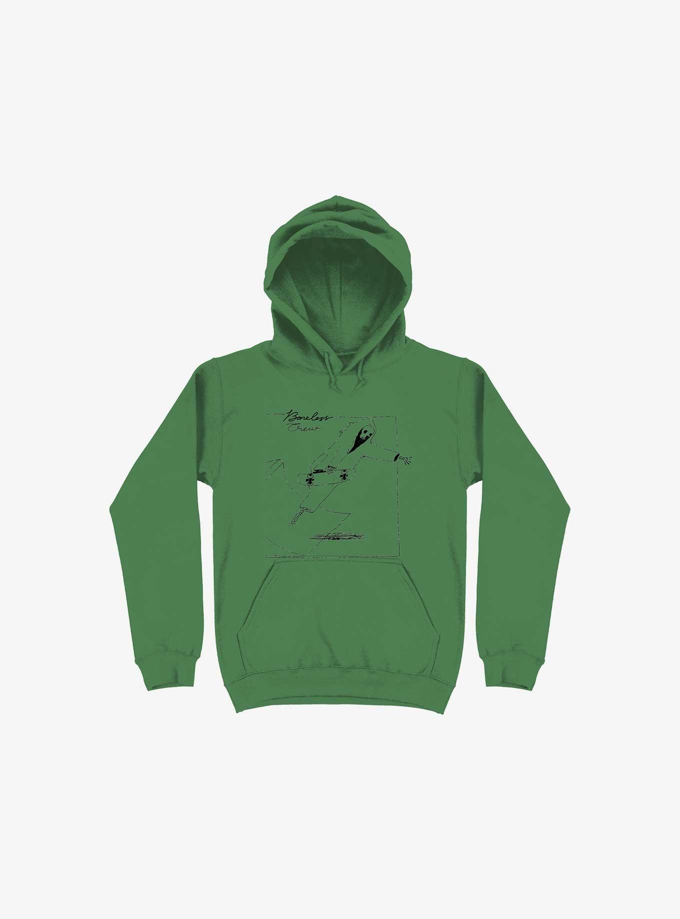 Boneless Crew Skater Skeleton Kelly Green Hoodie, , hi-res