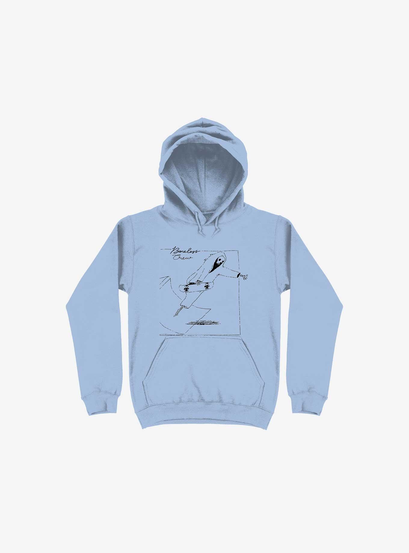 Boneless Crew Skater Skeleton Light Blue Hoodie, , hi-res