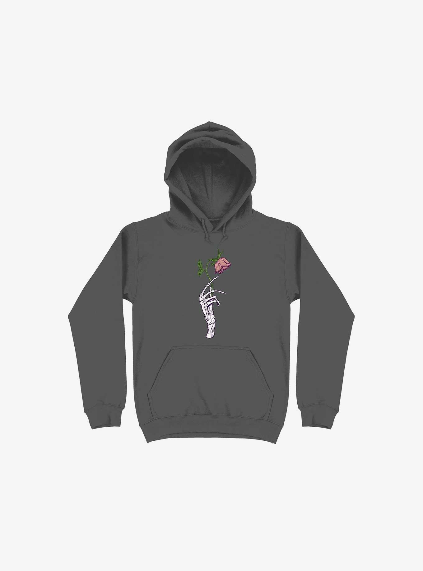 THRDLESS The Dead Rose Skeleton Hand Asphalt Grey Hoodie