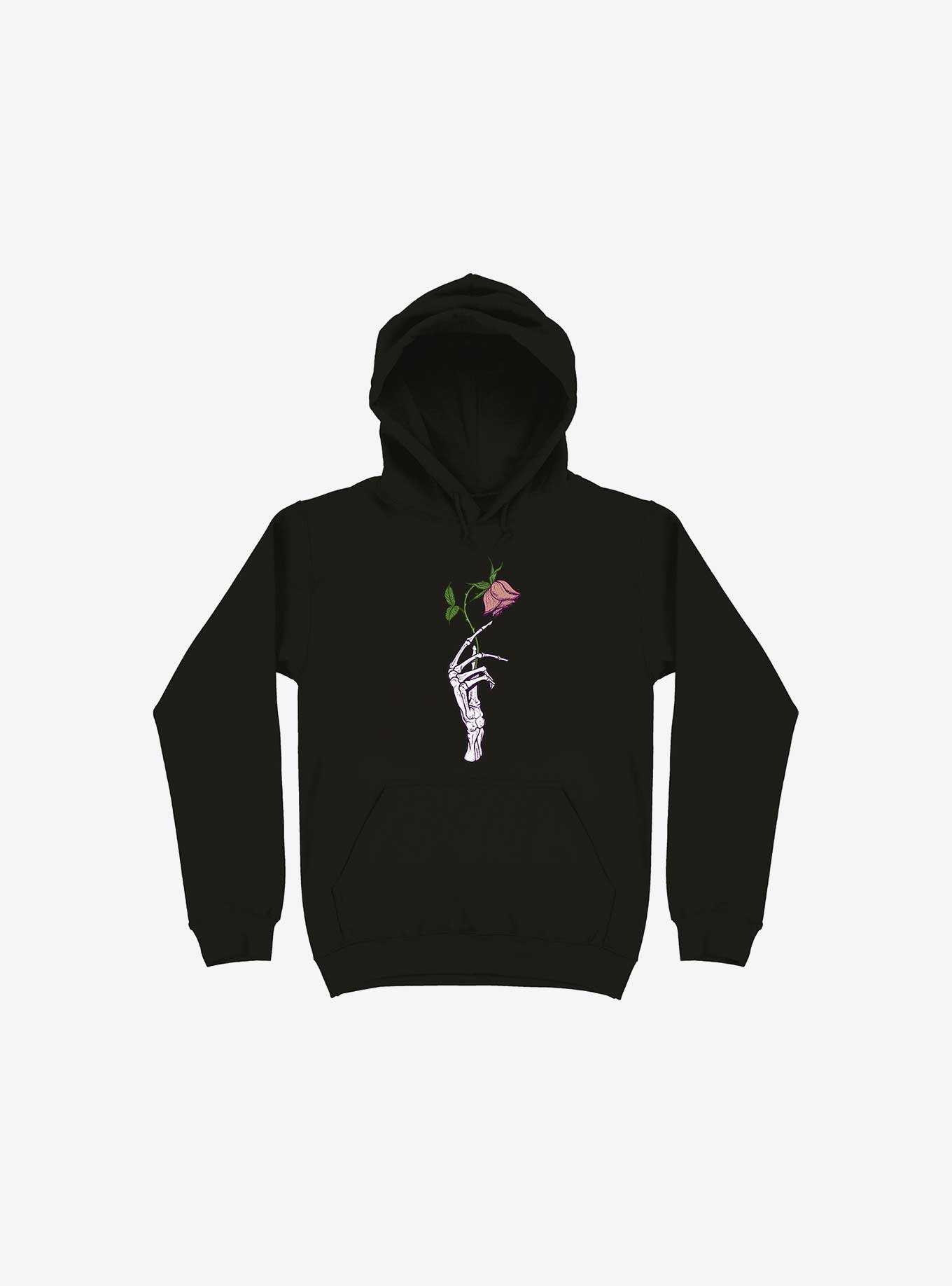 The Dead Rose Skeleton Hand Black Hoodie, , hi-res