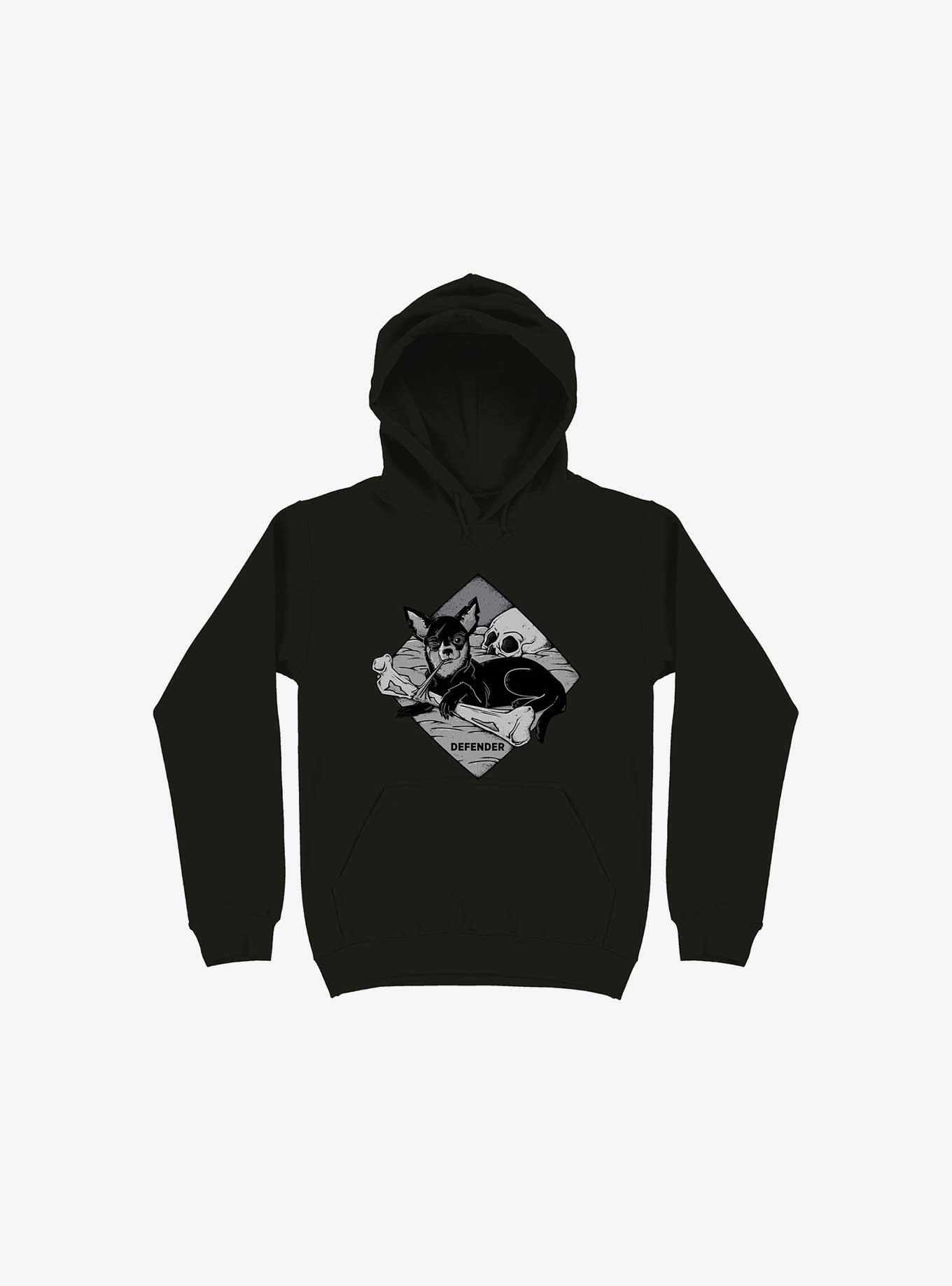 Defender Dog Bone Black Hoodie, , hi-res